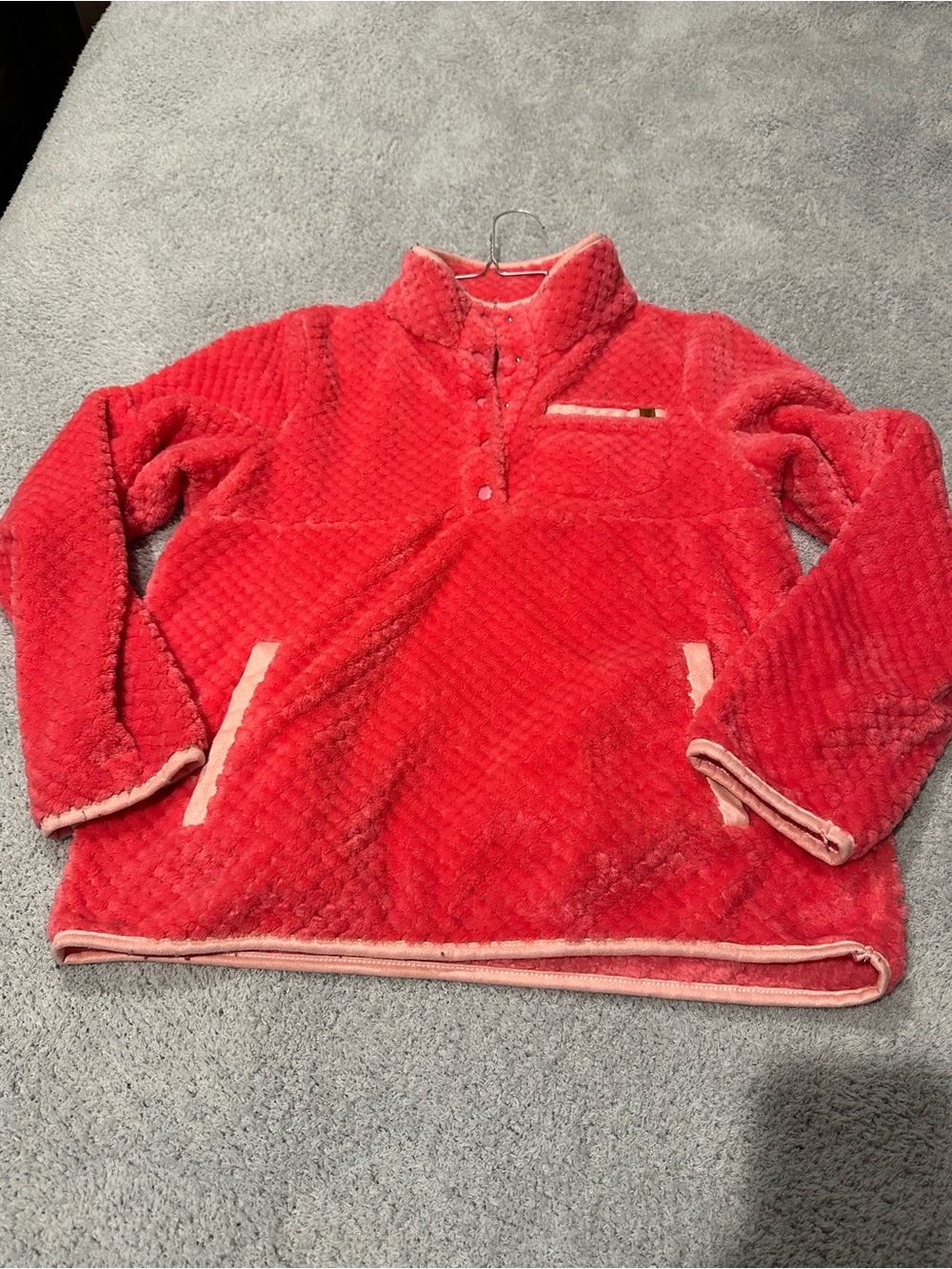Women’s Plush Pullover Jacket in hot pink - Cozy Fleece Simply Southern Med
